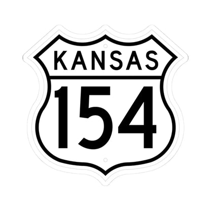 US 154 Kansas 1962 (Kansas) (Road Sign) STICKER Vinyl Kiss-Cut Decal 3 Inch White - The Sticker Space