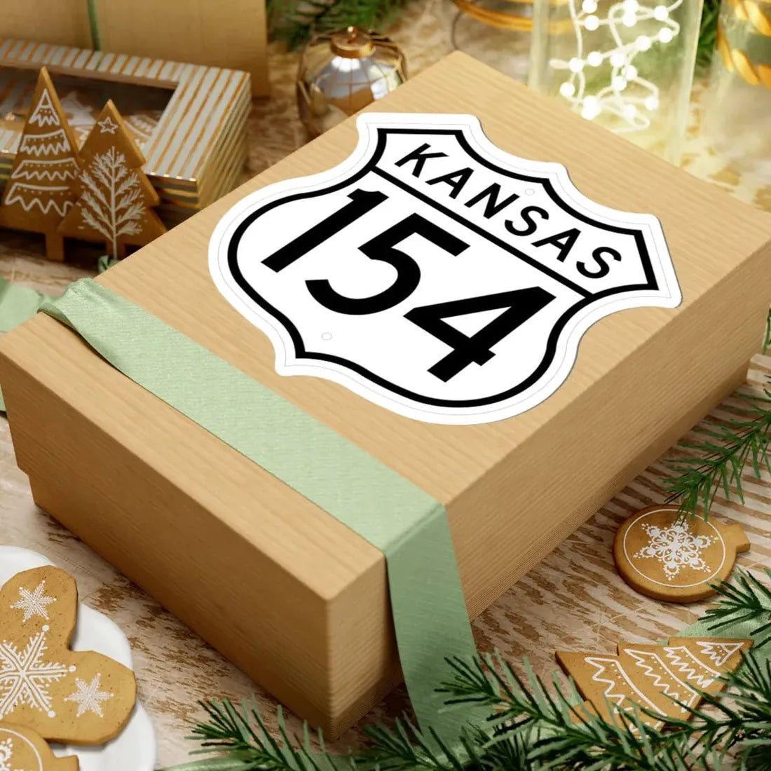 US 154 Kansas 1962 (Kansas) (Road Sign) STICKER Vinyl Kiss-Cut Decal - The Sticker Space