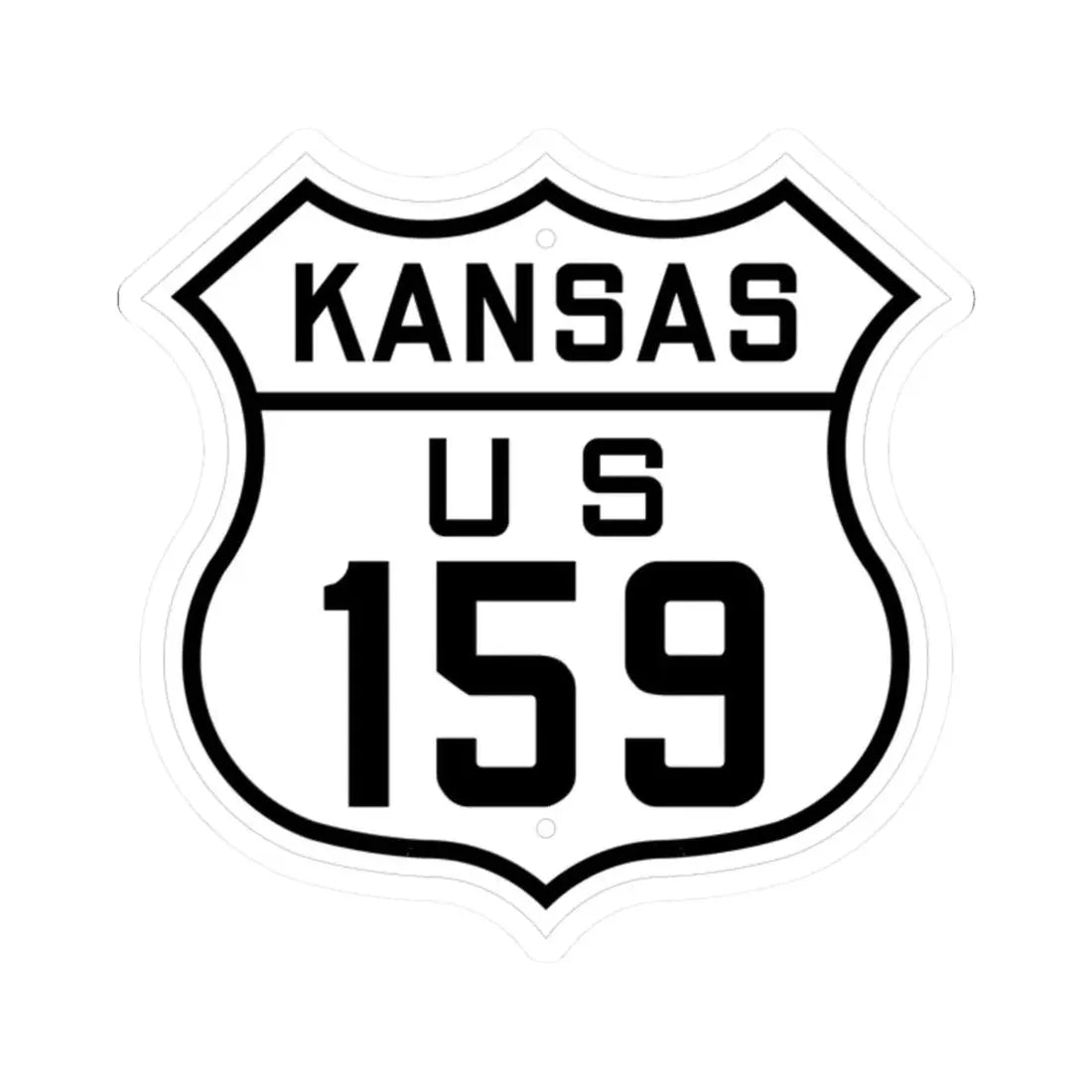 US 159 Kansas 1926 (Kansas) (Road Sign) STICKER Vinyl Kiss-Cut Decal 2 Inch White - The Sticker Space