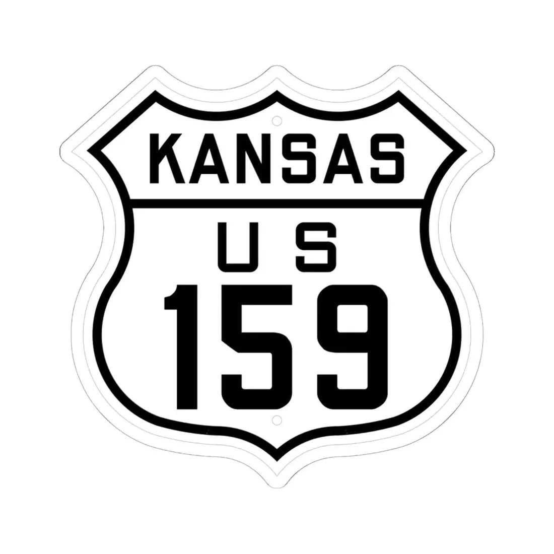 US 159 Kansas 1926 (Kansas) (Road Sign) STICKER Vinyl Kiss-Cut Decal 6 Inch White - The Sticker Space
