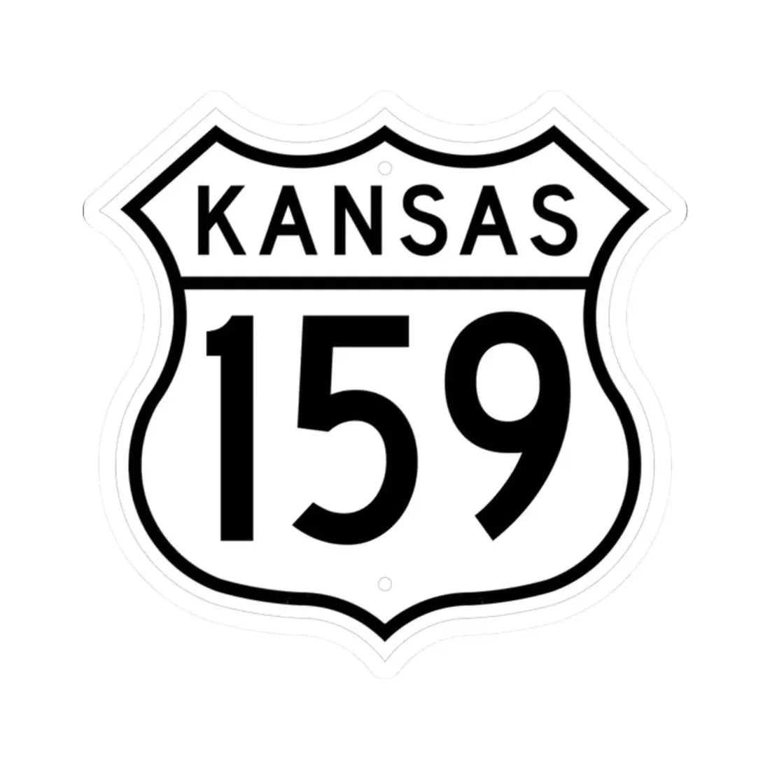 US 159 Kansas 1962 (Kansas) (Road Sign) STICKER Vinyl Kiss-Cut Decal 2 Inch White - The Sticker Space