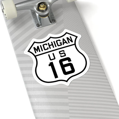 US 16 Michigan 1926 (Michigan) (Road Sign) STICKER Vinyl Kiss-Cut Decal - The Sticker Space