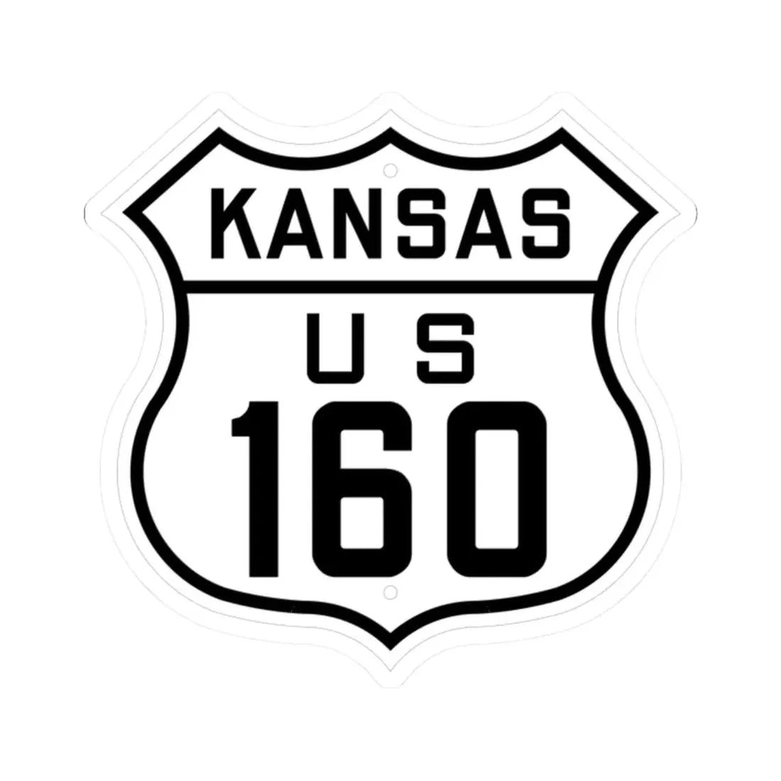 US 160 Kansas 1926 (Kansas) (Road Sign) STICKER Vinyl Kiss-Cut Decal 2 Inch White - The Sticker Space