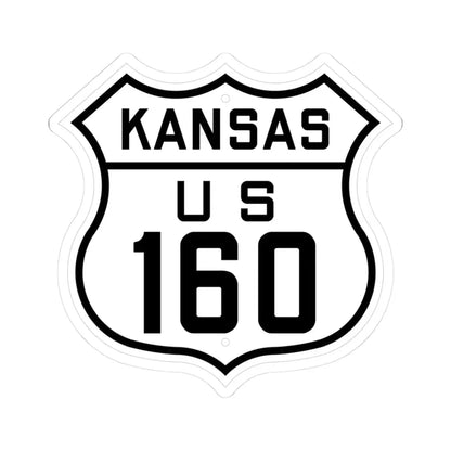 US 160 Kansas 1926 (Kansas) (Road Sign) STICKER Vinyl Kiss-Cut Decal 3 Inch White - The Sticker Space