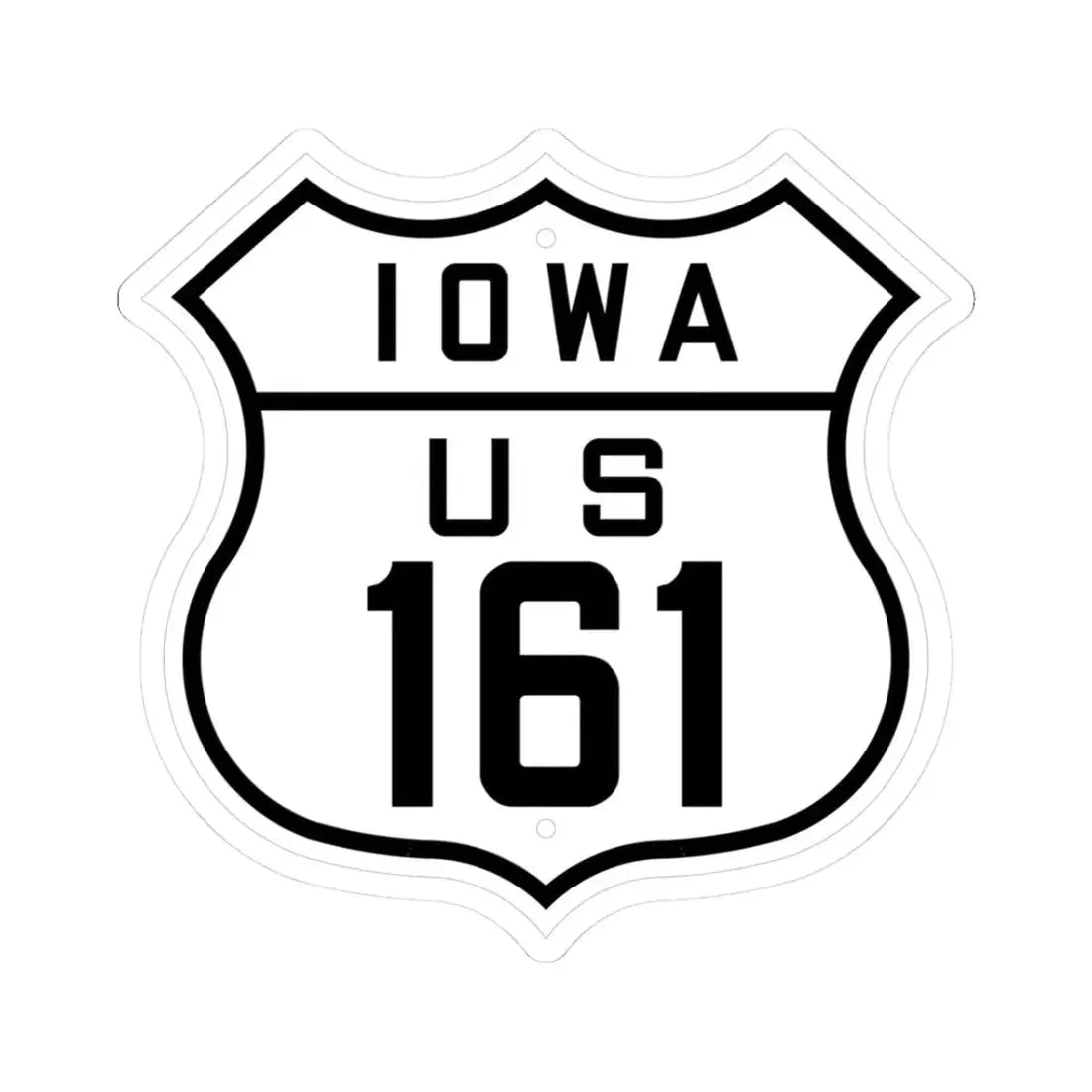 US 161 Iowa 1926 (Iowa) (Road Sign) STICKER Vinyl Kiss-Cut Decal 3 Inch White - The Sticker Space