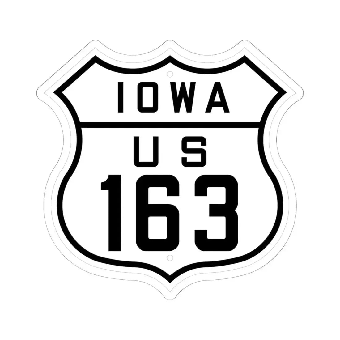 US 163 Iowa 1926 (Iowa) (Road Sign) STICKER Vinyl Kiss-Cut Decal 6 Inch White - The Sticker Space