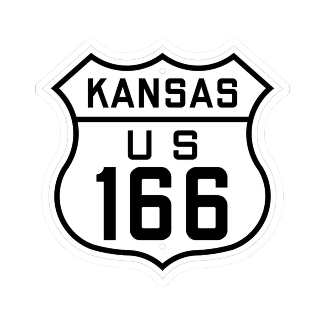 US 166 Kansas 1926 (Kansas) (Road Sign) STICKER Vinyl Kiss-Cut Decal 2 Inch White - The Sticker Space