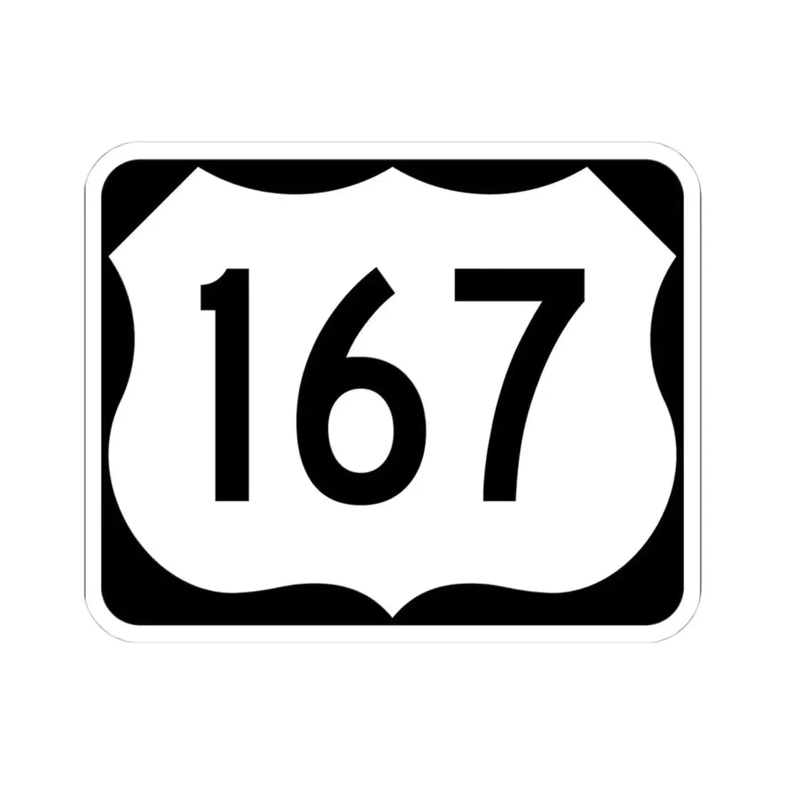 US 167 AR (Arkansas) (Road Sign) STICKER Vinyl Kiss-Cut Decal 4 Inch White - The Sticker Space