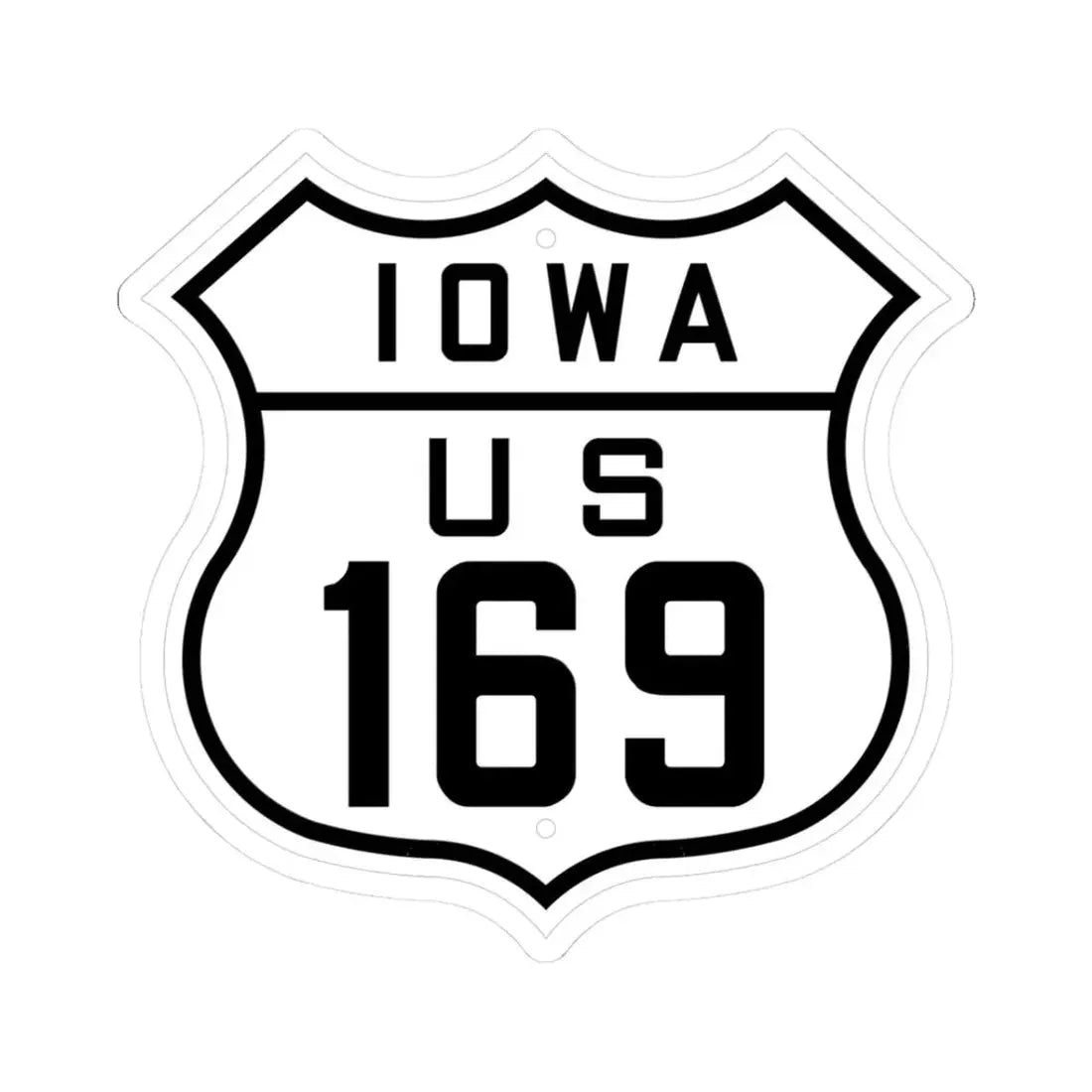 US 169 Iowa 1926 (Iowa) (Road Sign) STICKER Vinyl Kiss-Cut Decal 3 Inch White - The Sticker Space