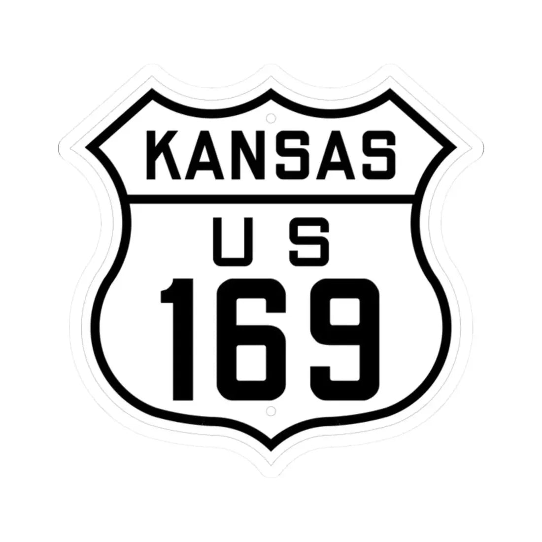 US 169 Kansas 1926 (Kansas) (Road Sign) STICKER Vinyl Kiss-Cut Decal 2 Inch White - The Sticker Space