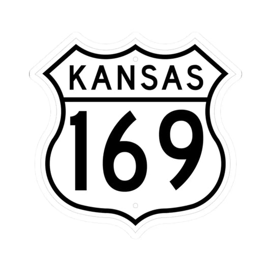 US 169 Kansas 1962 (Kansas) (Road Sign) STICKER Vinyl Kiss-Cut Decal 2 Inch White - The Sticker Space