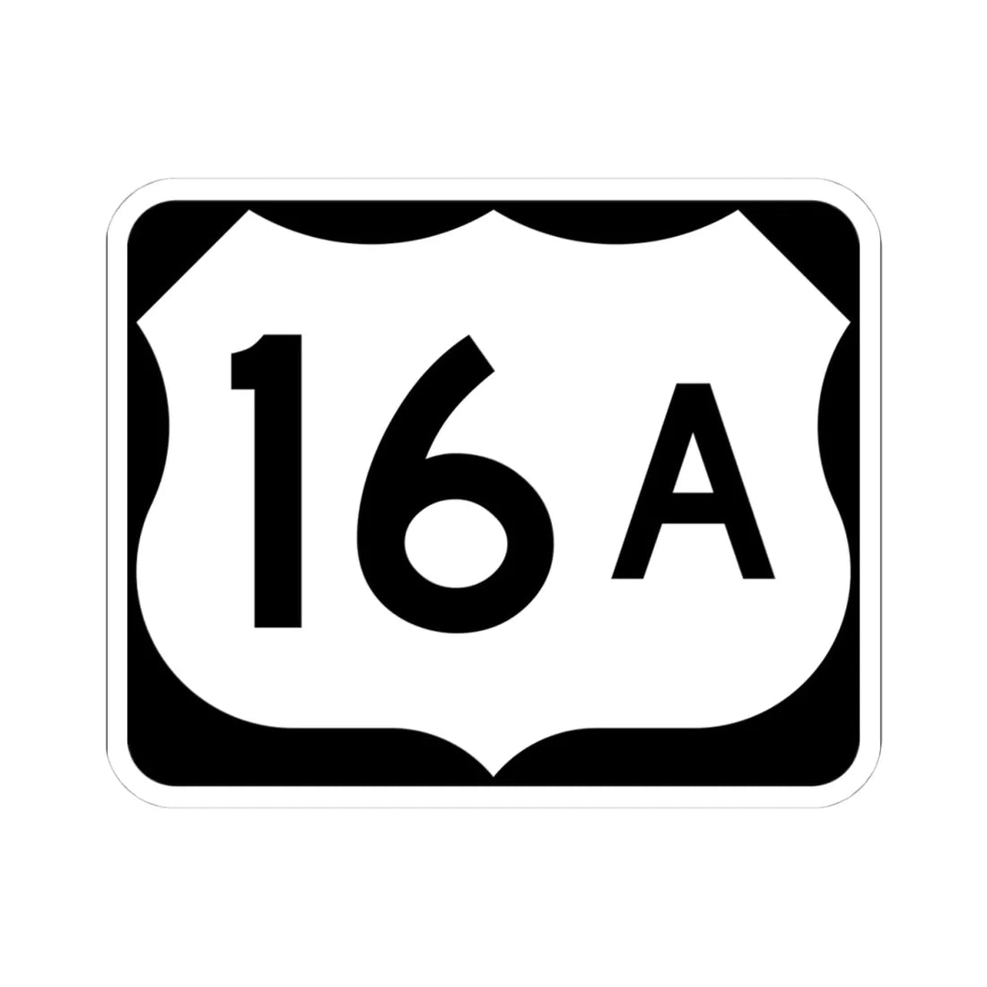 US 16A (South Dakota) (Road Sign) STICKER Vinyl Kiss-Cut Decal 4 Inch White - The Sticker Space
