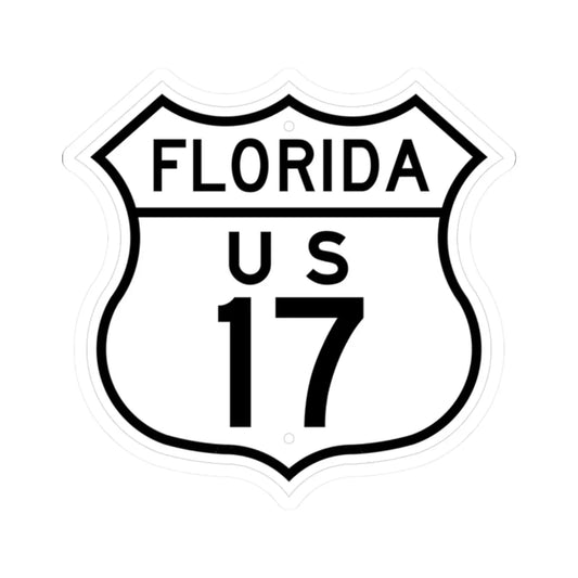 US 17 Florida 1948 (Florida) (Road Sign) STICKER Vinyl Kiss-Cut Decal 2 Inch White - The Sticker Space