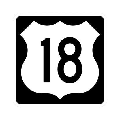 US 18 IA (Iowa) (Road Sign) STICKER Vinyl Kiss-Cut Decal 3 Inch White - The Sticker Space