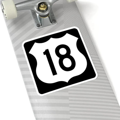 US 18 IA (Iowa) (Road Sign) STICKER Vinyl Kiss-Cut Decal - The Sticker Space