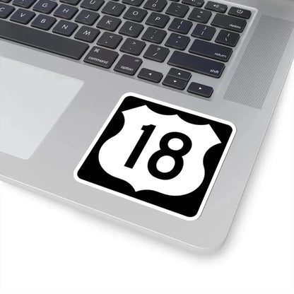 US 18 IA (Iowa) (Road Sign) STICKER Vinyl Kiss-Cut Decal - The Sticker Space