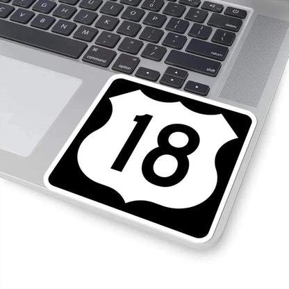 US 18 IA (Iowa) (Road Sign) STICKER Vinyl Kiss-Cut Decal - The Sticker Space