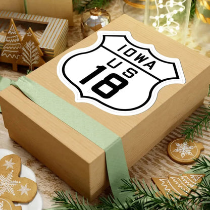 US 18 Iowa 1926 (Iowa) (Road Sign) STICKER Vinyl Kiss-Cut Decal - The Sticker Space
