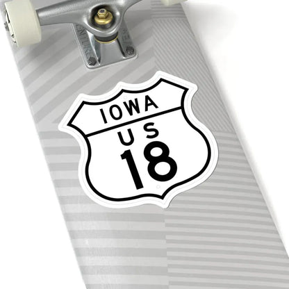 US 18 Iowa 1948 (Iowa) (Road Sign) STICKER Vinyl Kiss-Cut Decal - The Sticker Space