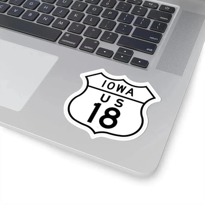 US 18 Iowa 1948 (Iowa) (Road Sign) STICKER Vinyl Kiss-Cut Decal - The Sticker Space