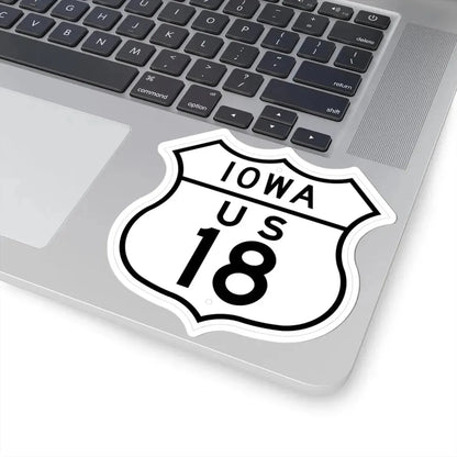 US 18 Iowa 1948 (Iowa) (Road Sign) STICKER Vinyl Kiss-Cut Decal - The Sticker Space