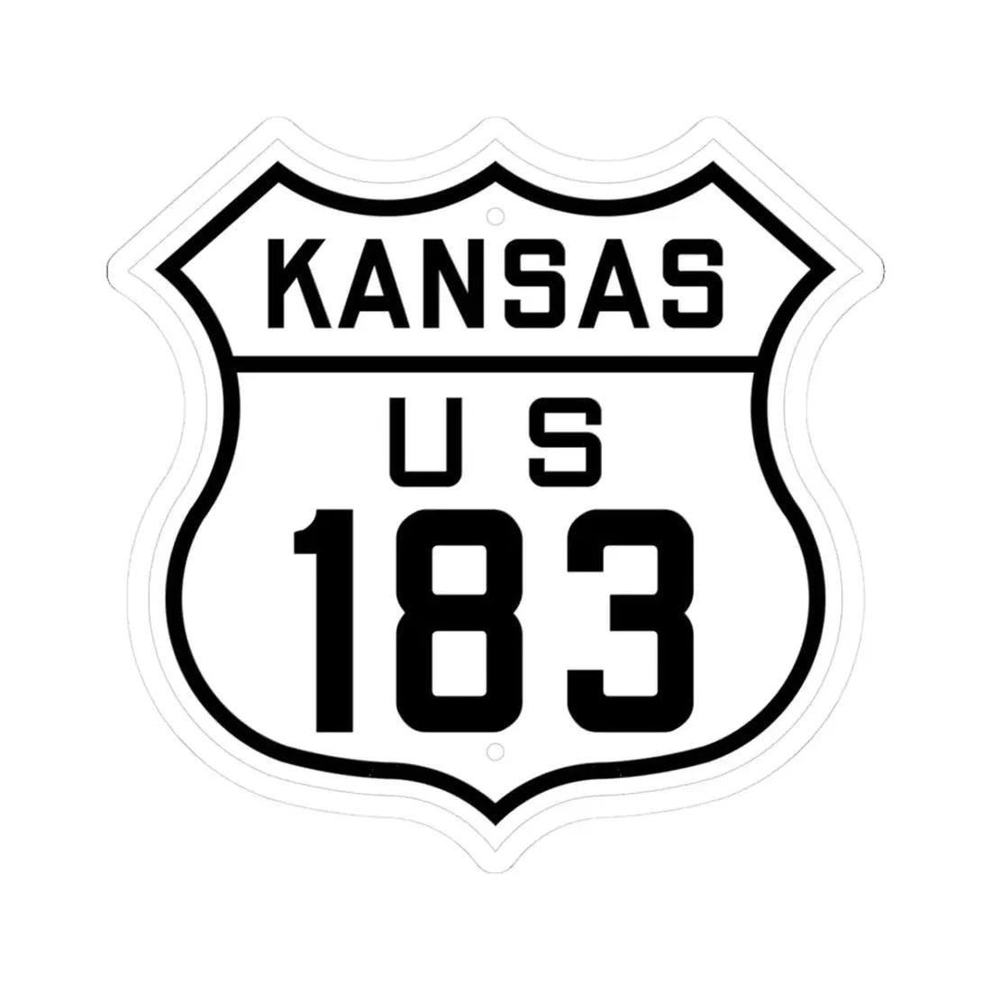 US 183 Kansas 1926 (Kansas) (Road Sign) STICKER Vinyl Kiss-Cut Decal 3 Inch White - The Sticker Space