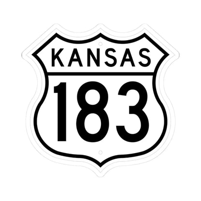US 183 Kansas 1962 (Kansas) (Road Sign) STICKER Vinyl Kiss-Cut Decal 3 Inch White - The Sticker Space