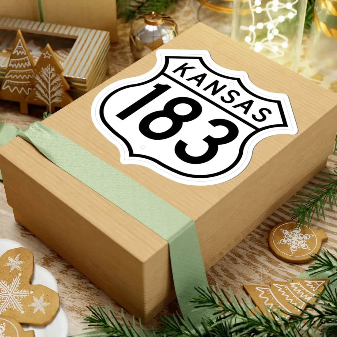 US 183 Kansas 1962 (Kansas) (Road Sign) STICKER Vinyl Kiss-Cut Decal - The Sticker Space