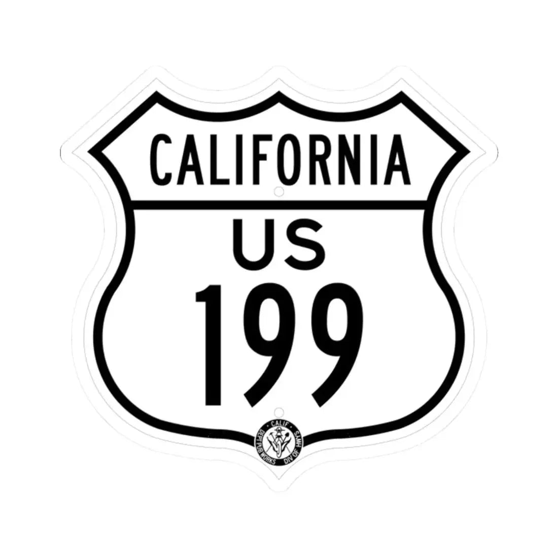 US 199 California 1948 (California) (Road Sign) STICKER Vinyl Kiss-Cut Decal 2 Inch White - The Sticker Space