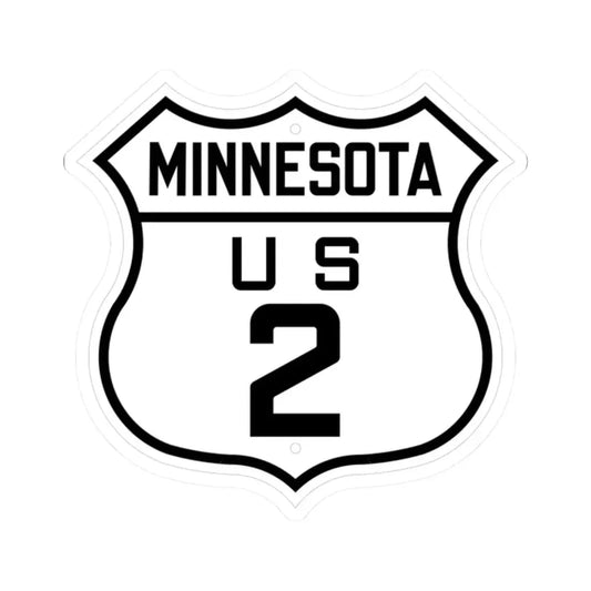 US 2 Minnesota 1926 (Minnesota) (Road Sign) STICKER Vinyl Kiss-Cut Decal 2 Inch White - The Sticker Space