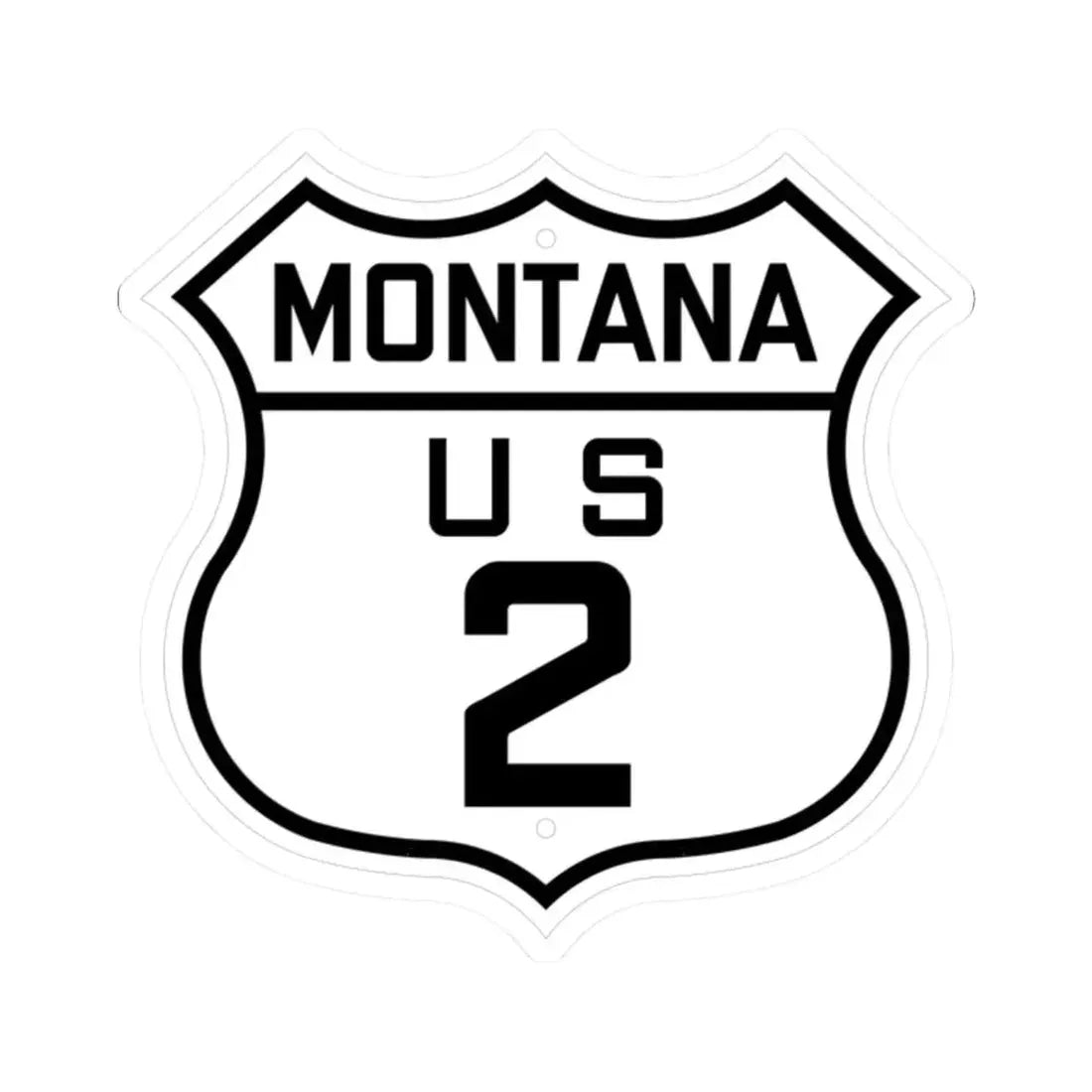 US 2 Montana 1926 (Montana) (Road Sign) STICKER Vinyl Kiss-Cut Decal 2 Inch White - The Sticker Space