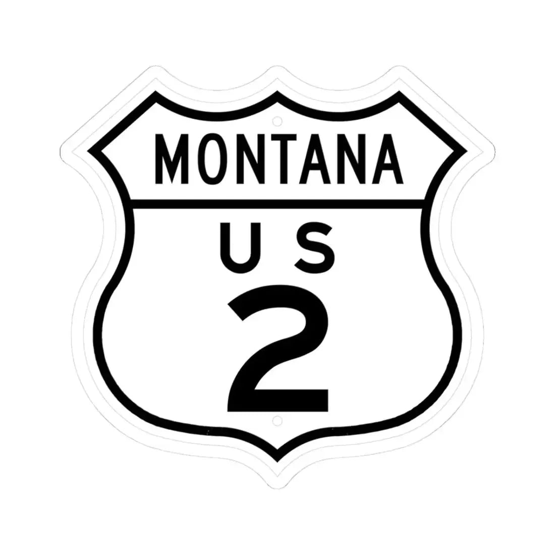 US 2 Montana 1948 (Montana) (Road Sign) STICKER Vinyl Kiss-Cut Decal 3 Inch White - The Sticker Space