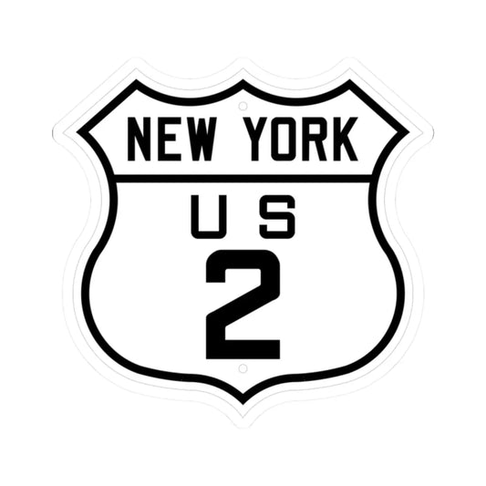 US 2 New York 1926 (New York) (Road Sign) STICKER Vinyl Kiss-Cut Decal 2 Inch White - The Sticker Space