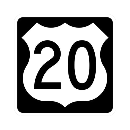 US 20 IA (Iowa) (Road Sign) STICKER Vinyl Kiss-Cut Decal 2 Inch White - The Sticker Space