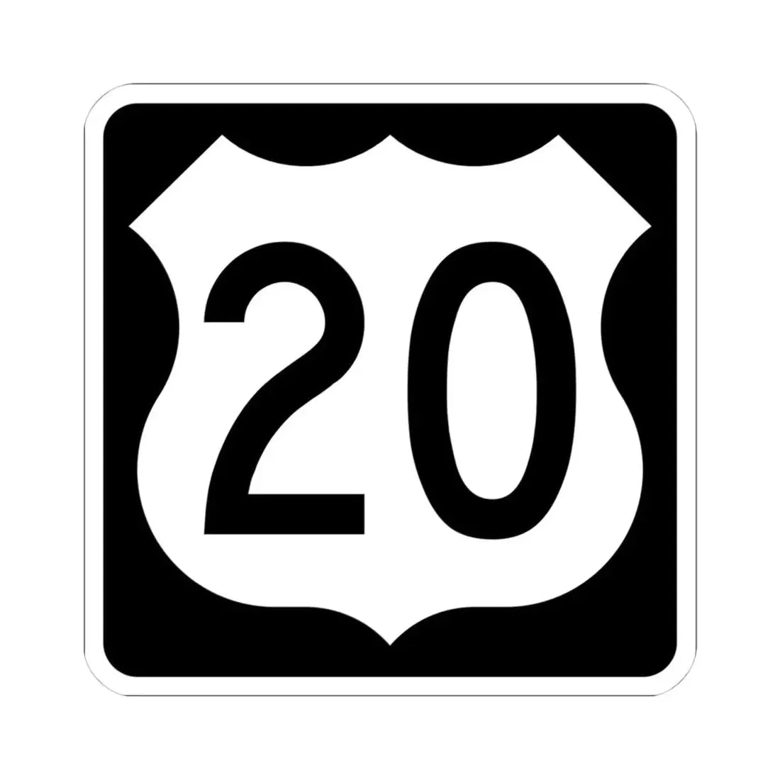 US 20 IA (Iowa) (Road Sign) STICKER Vinyl Kiss-Cut Decal 4 Inch White - The Sticker Space