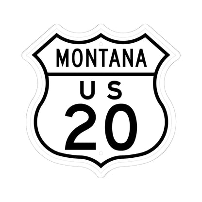 US 20 Montana 1948 (Montana) (Road Sign) STICKER Vinyl Kiss-Cut Decal 6 Inch White - The Sticker Space