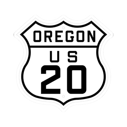 US 20 Oregon 1926 (Oregon) (Road Sign) STICKER Vinyl Kiss-Cut Decal 2 Inch White - The Sticker Space