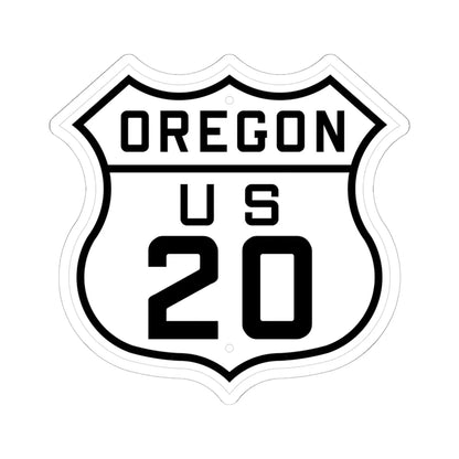 US 20 Oregon 1926 (Oregon) (Road Sign) STICKER Vinyl Kiss-Cut Decal 6 Inch White - The Sticker Space