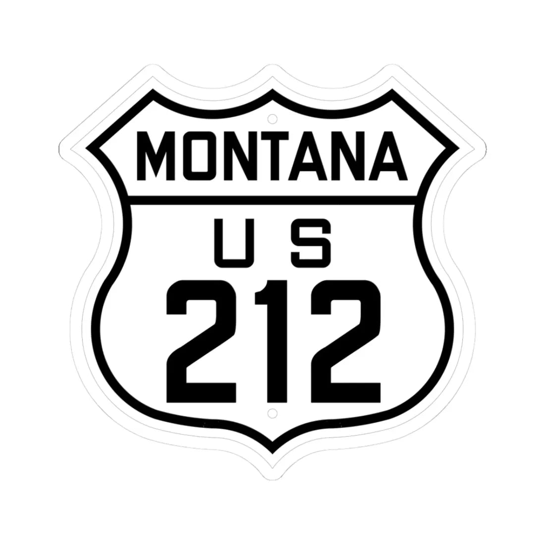 US 212 Montana 1926 (Montana) (Road Sign) STICKER Vinyl Kiss-Cut Decal 3 Inch White - The Sticker Space