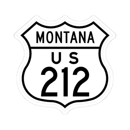 US 212 Montana 1948 (Montana) (Road Sign) STICKER Vinyl Kiss-Cut Decal 4 Inch White - The Sticker Space