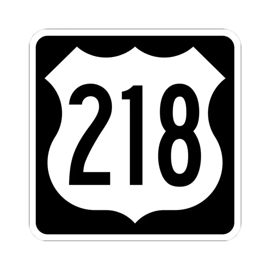 US 218 IA (Iowa) (Road Sign) STICKER Vinyl Kiss-Cut Decal 3 Inch White - The Sticker Space