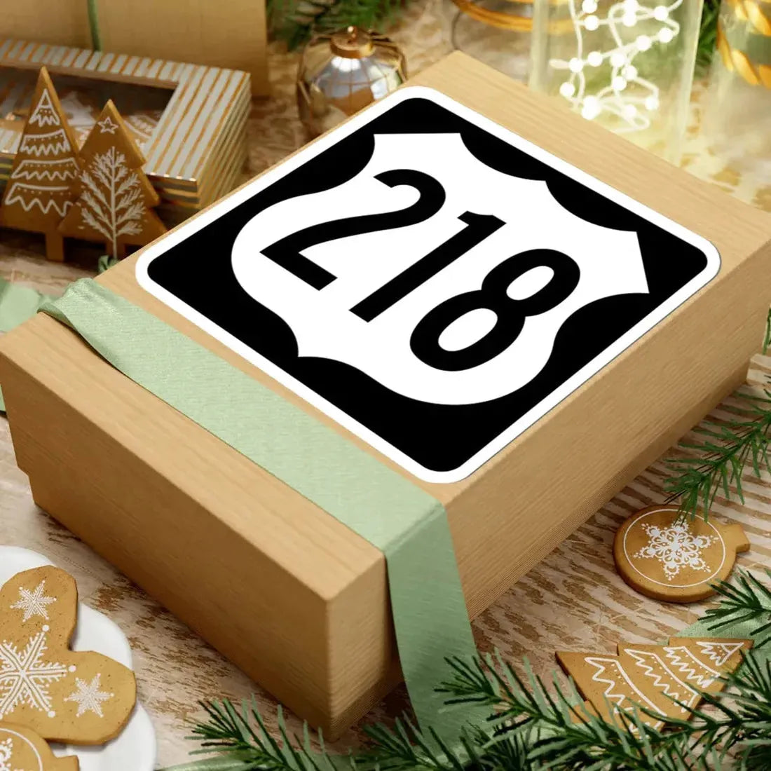 US 218 IA (Iowa) (Road Sign) STICKER Vinyl Kiss-Cut Decal - The Sticker Space