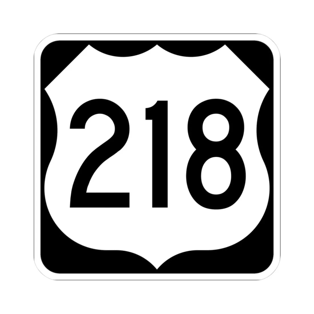 US 218 MN (Minnesota) (Road Sign) STICKER Vinyl Kiss-Cut Decal 3 Inch White - The Sticker Space