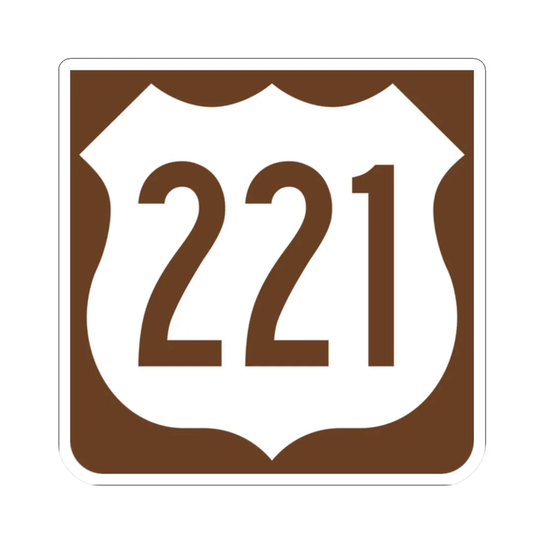 US 221 FL reversed (Florida) (Road Sign) STICKER Vinyl Kiss-Cut Decal 2 Inch White - The Sticker Space