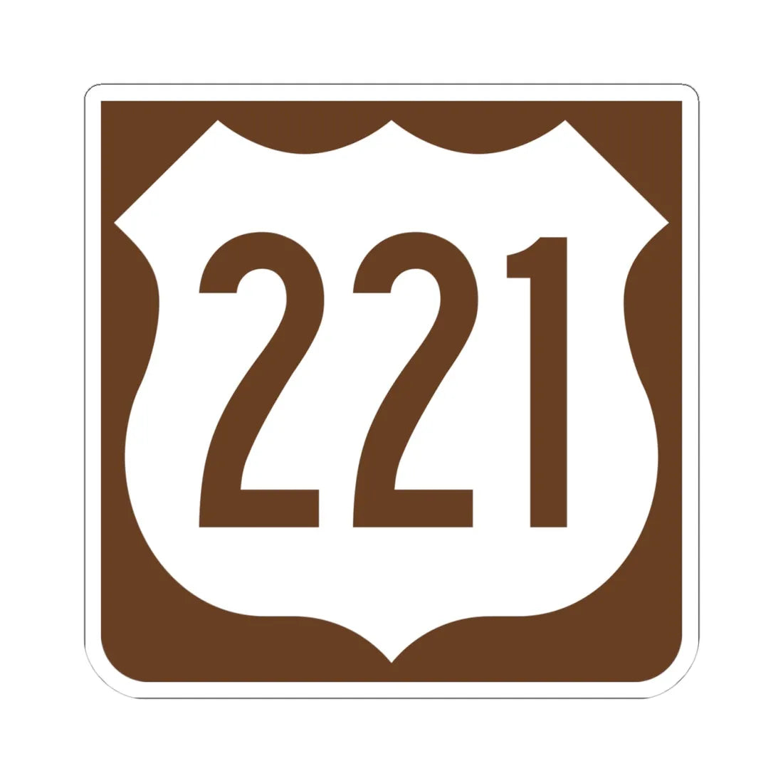 US 221 FL reversed (Florida) (Road Sign) STICKER Vinyl Kiss-Cut Decal 4 Inch White - The Sticker Space