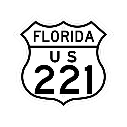 US 221 Florida 1948 (Florida) (Road Sign) STICKER Vinyl Kiss-Cut Decal 2 Inch White - The Sticker Space
