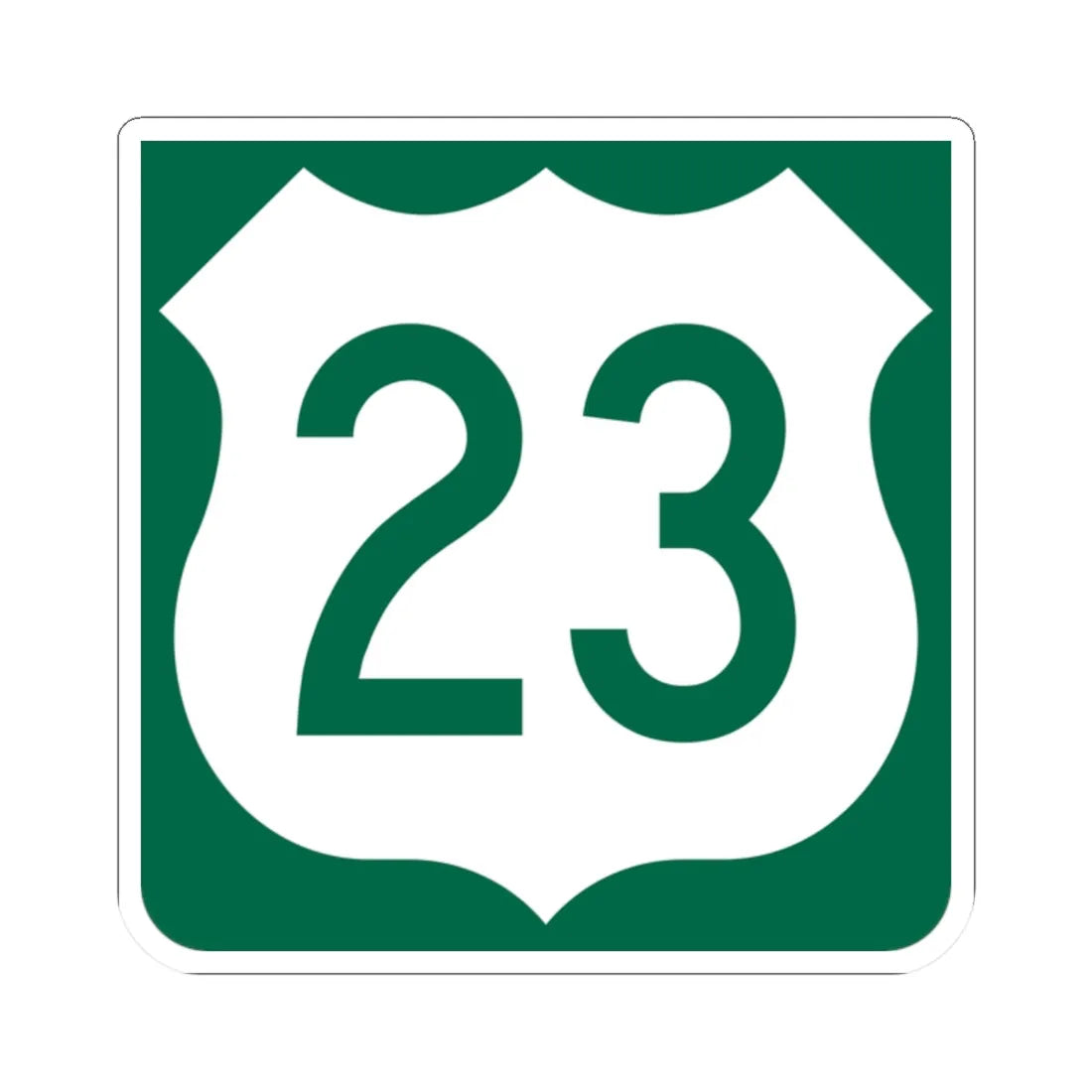 US 23 FL reversed (Florida) (Road Sign) STICKER Vinyl Kiss-Cut Decal 2 Inch White - The Sticker Space