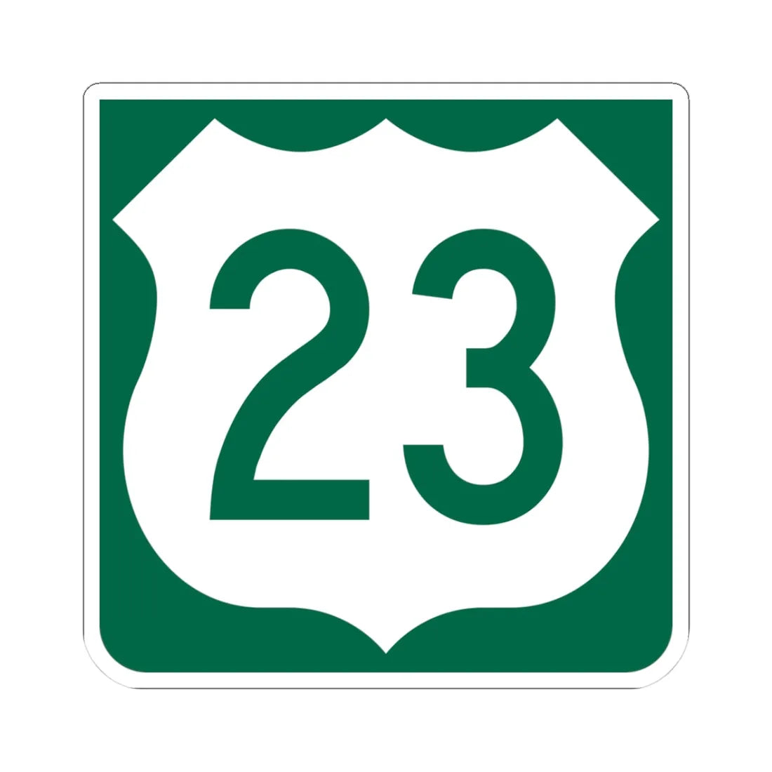 US 23 FL reversed (Florida) (Road Sign) STICKER Vinyl Kiss-Cut Decal 3 Inch White - The Sticker Space