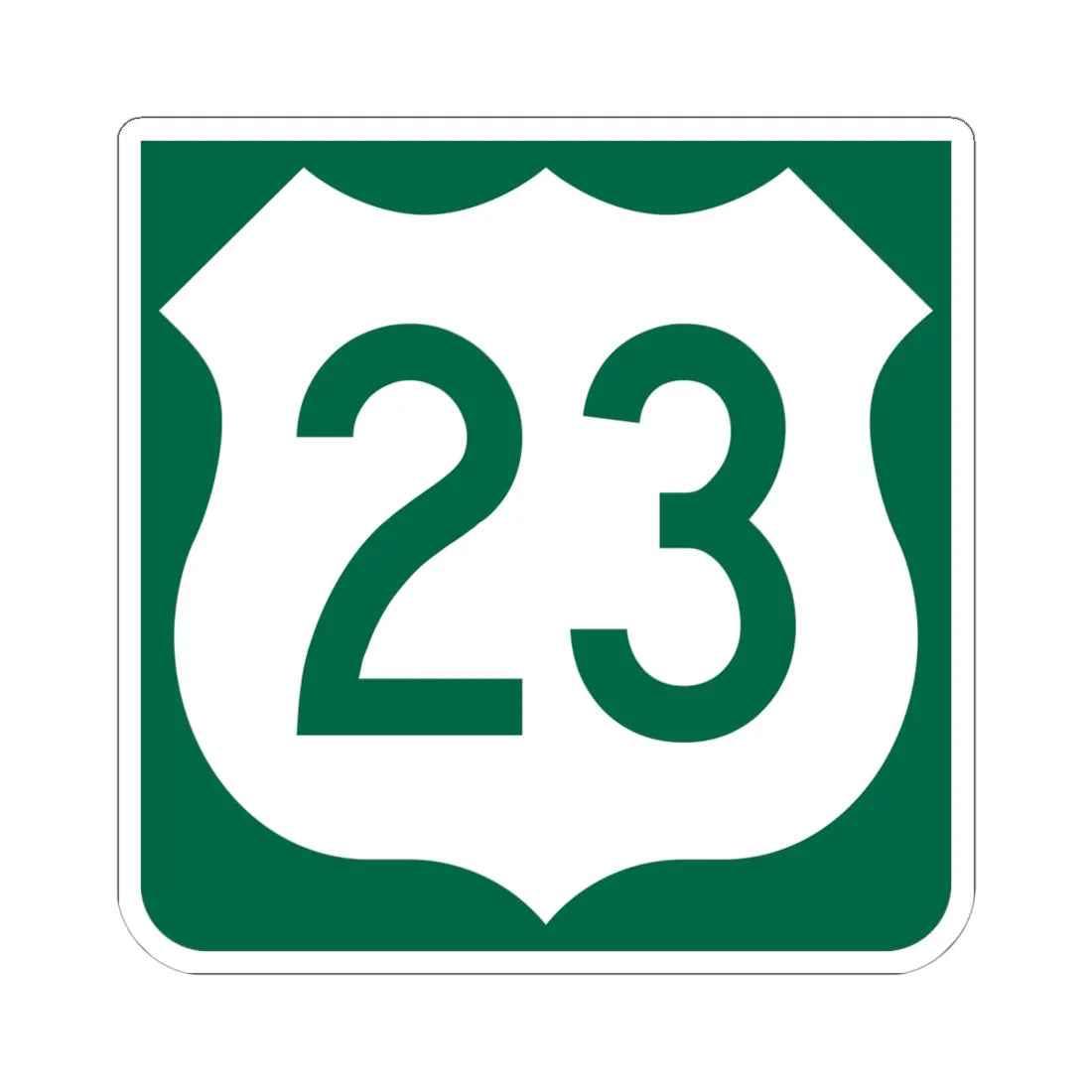 US 23 FL reversed (Florida) (Road Sign) STICKER Vinyl Kiss-Cut Decal 6 Inch White - The Sticker Space