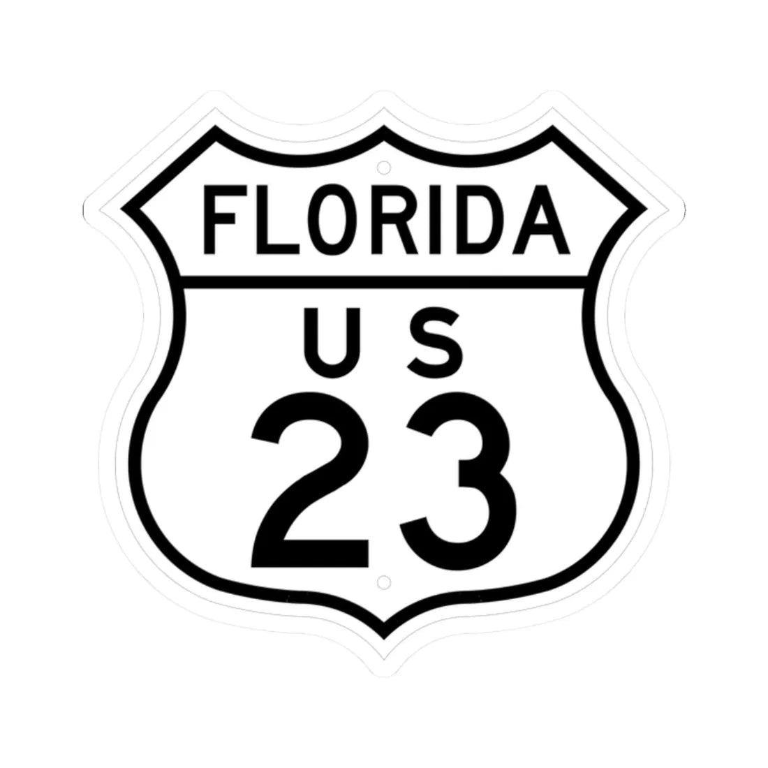 US 23 Florida 1948 (Florida) (Road Sign) STICKER Vinyl Kiss-Cut Decal 2 Inch White - The Sticker Space